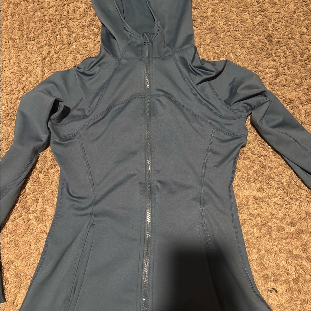 Blue Hooded Zip-Up Jacket